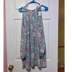 Cold Shoulder Grey Floral Dress